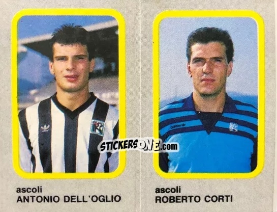 Sticker Roberto Corti / Antonio Dell'Oglio - Calcio Flash 1986 n. 317 - Edizioni Flash