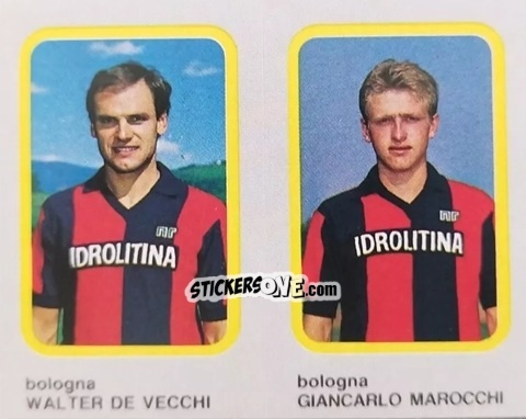 Sticker Walter De Vecchi / Giancarlo Marocchi - Calcio Flash 1986 n. 328 - Edizioni Flash