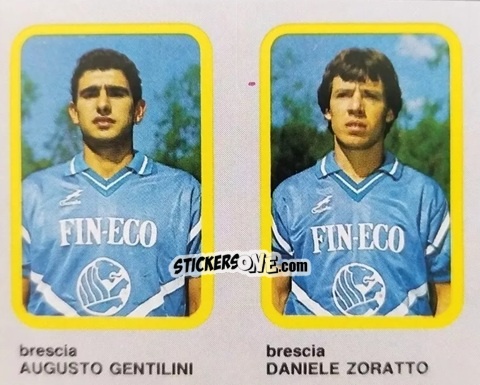 Sticker Augusto Gentilini / Daniele Zoratto - Calcio Flash 1986 n. 335 - Edizioni Flash