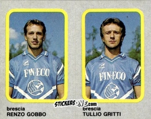 Sticker Renzo Gobbo / Tullio Gritti - Calcio Flash 1986 n. 336 - Edizioni Flash