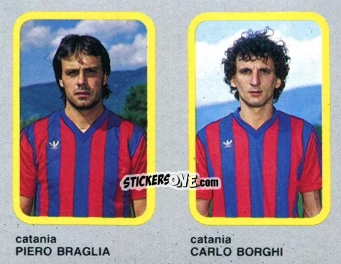 Sticker Piero Braglia / Carlo Borghi - Calcio Flash 1986 n. 357 - Edizioni Flash