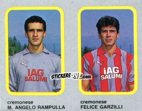 Sticker M. Angelo Rampulla / Felice Garzilli - Calcio Flash 1986 n. 373 - Edizioni Flash