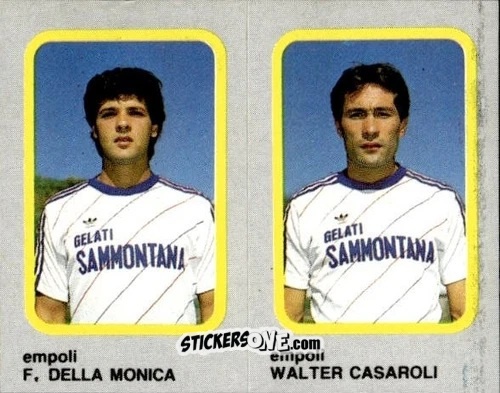 Cromo F. Della Monica / Walter Casaroli - Calcio Flash 1986 n. 385 - Edizioni Flash