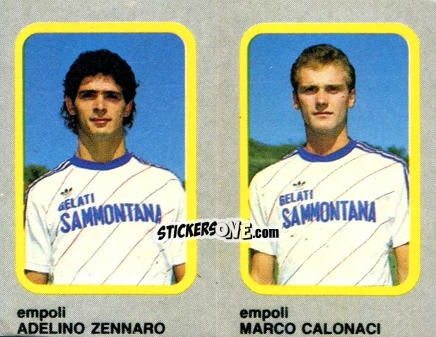 Sticker Adelino Zennaro / Marco Calonaci - Calcio Flash 1986 n. 386 - Edizioni Flash