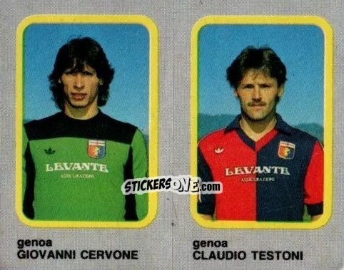 Sticker Giovanni Cervone / Claudio Testoni - Calcio Flash 1986 n. 387 - Edizioni Flash
