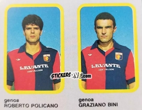 Sticker Roberto Policano / Graziano Bini - Calcio Flash 1986 n. 388 - Edizioni Flash