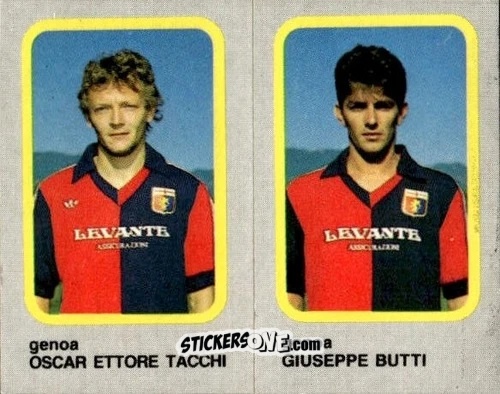 Cromo Oscar Ettore Tacchi / Giuseppe Butti - Calcio Flash 1986 n. 393 - Edizioni Flash