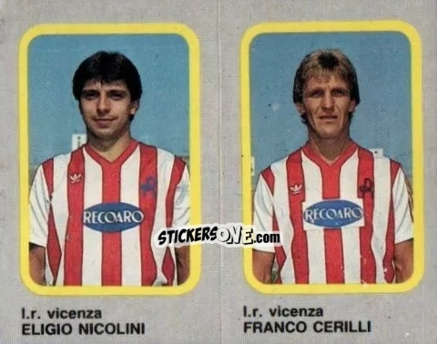 Sticker Eligio Nicolini / Franco Cerilli - Calcio Flash 1986 n. 399 - Edizioni Flash
