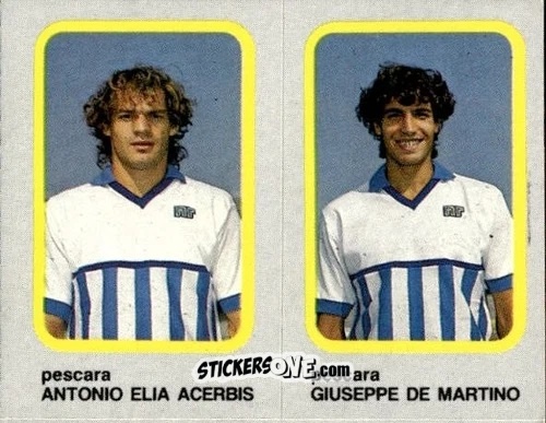 Cromo Antonio Elia Acerbis / Giuseppe De Martino - Calcio Flash 1986 n. 434 - Edizioni Flash