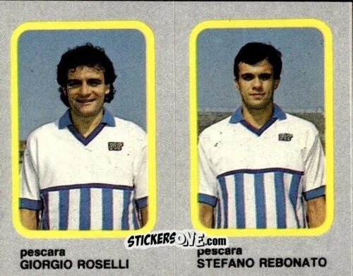 Figurina Giorgio Roselli / Stefano Rebonato - Calcio Flash 1986 n. 435 - Edizioni Flash