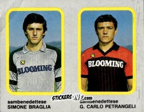 Figurina Simone Braglia / G. Carlo Petrangeli - Calcio Flash 1986 n. 436 - Edizioni Flash