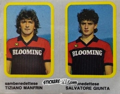 Figurina Tiziano Manfrin / Salvatore Giunta - Calcio Flash 1986 n. 441 - Edizioni Flash