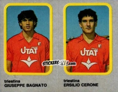 Sticker Giuseppe Bagnato / Ersilio Cerone - Calcio Flash 1986 n. 444 - Edizioni Flash