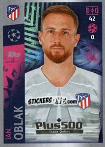 Sticker Jan Oblak - UEFA Champions League 2019-2020 n. 26 - Topps