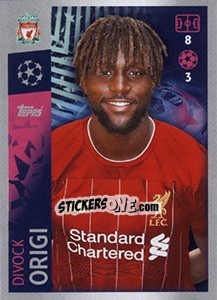 Sticker Divock Origi - UEFA Champions League 2019-2020 n. 285 - Topps