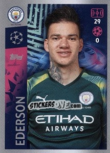 Sticker Ederson - UEFA Champions League 2019-2020 n. 330 - Topps