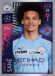 Sticker Leroy Sané - UEFA Champions League 2019-2020 n. 342 - Topps