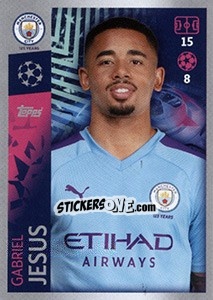 Sticker Gabriel Jesus - UEFA Champions League 2019-2020 n. 345 - Topps