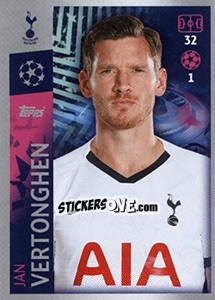 Sticker Jan Vertonghen - UEFA Champions League 2019-2020 n. 445 - Topps