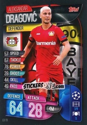 Sticker Aleksandar Dragovic - UEFA Champions League 2019-2020. Match Attax. Germany n. LEV13 - Topps