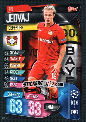 Sticker Tin Jedvaj - UEFA Champions League 2019-2020. Match Attax. Germany n. LEV14 - Topps