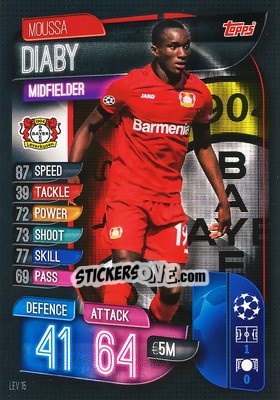 Sticker Moussa Diaby - UEFA Champions League 2019-2020. Match Attax. Germany n. LEV15 - Topps