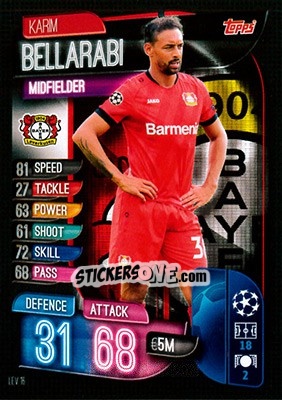 Sticker Karim Bellarabi - UEFA Champions League 2019-2020. Match Attax. Germany n. LEV16 - Topps