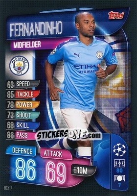 Sticker Fernandinho - UEFA Champions League 2019-2020. Match Attax. Germany n. MCY7 - Topps
