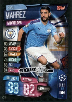 Sticker Riyad Mahrez - UEFA Champions League 2019-2020. Match Attax. Germany n. MCY14 - Topps