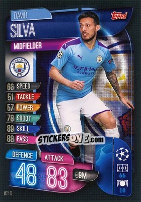 Sticker David Silva - UEFA Champions League 2019-2020. Match Attax. Germany - Topps