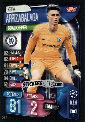 Sticker Kepa Arrizabalaga - UEFA Champions League 2019-2020. Match Attax. Germany n. CHE2 - Topps