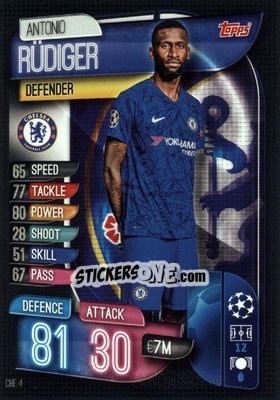Sticker Antonio Rüdiger - UEFA Champions League 2019-2020. Match Attax. Germany n. CHE4 - Topps