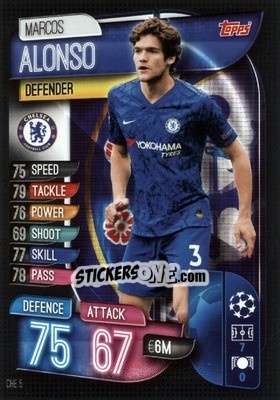 Sticker Marcos Alonso - UEFA Champions League 2019-2020. Match Attax. Germany n. CHE5 - Topps