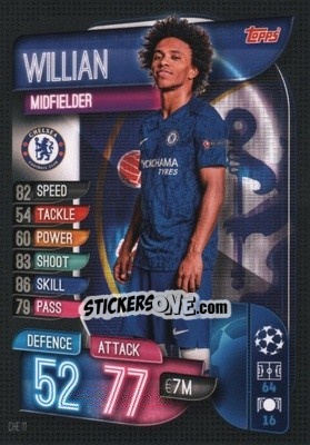 Sticker Willian - UEFA Champions League 2019-2020. Match Attax. Germany n. CHE11 - Topps