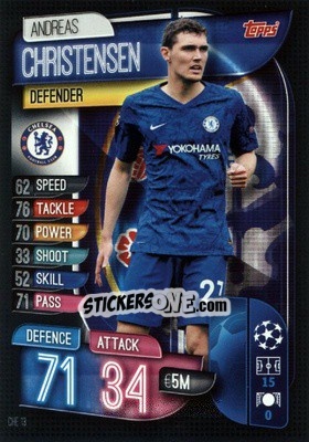 Sticker Andreas Christensen - UEFA Champions League 2019-2020. Match Attax. Germany n. CHE13 - Topps