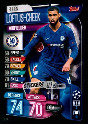 Sticker Ruben Loftus-Cheek - UEFA Champions League 2019-2020. Match Attax. Germany n. CHE14 - Topps