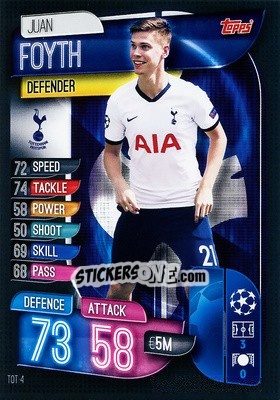Cromo Juan Foyth - UEFA Champions League 2019-2020. Match Attax. Germany n. TOT4 - Topps