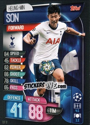 Sticker Heung-Min Son - UEFA Champions League 2019-2020. Match Attax. Germany n. TOT12 - Topps