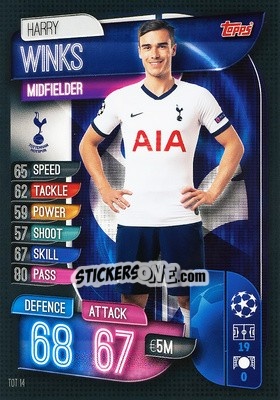Sticker Harry Winks - UEFA Champions League 2019-2020. Match Attax. Germany n. TOT14 - Topps