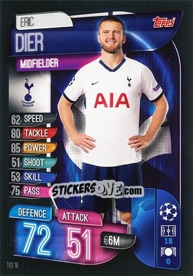 Sticker Eric Dier - UEFA Champions League 2019-2020. Match Attax. Germany - Topps