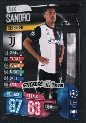 Sticker Alex Sandro - UEFA Champions League 2019-2020. Match Attax. Germany n. JUV3 - Topps