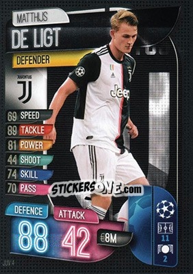 Sticker Matthijs De Ligt - UEFA Champions League 2019-2020. Match Attax. Germany n. JUV4 - Topps