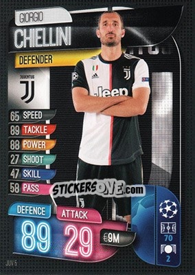 Sticker Giorgio Chiellini - UEFA Champions League 2019-2020. Match Attax. Germany n. JUV5 - Topps