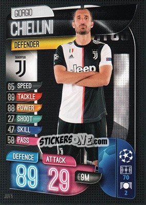 Sticker Giorgio Chiellini - UEFA Champions League 2019-2020. Match Attax. Germany - Topps