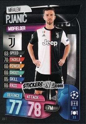 Sticker Miralem Pjanic - UEFA Champions League 2019-2020. Match Attax. Germany n. JUV7 - Topps