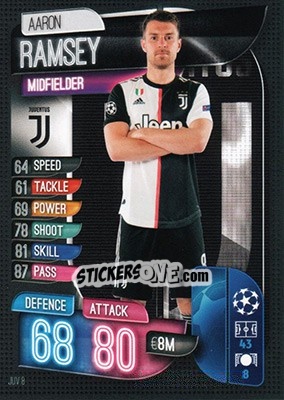 Sticker Aaron Ramsey - UEFA Champions League 2019-2020. Match Attax. Germany n. JUV8 - Topps