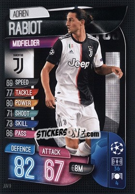 Sticker Adrien Rabiot - UEFA Champions League 2019-2020. Match Attax. Germany - Topps