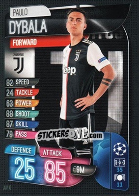 Sticker Paulo Dybala - UEFA Champions League 2019-2020. Match Attax. Germany n. JUV10 - Topps