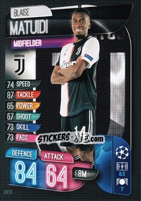 Sticker Blaise Matuidi - UEFA Champions League 2019-2020. Match Attax. Germany n. JUV13 - Topps