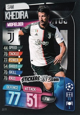 Sticker Sami Khedira - UEFA Champions League 2019-2020. Match Attax. Germany n. JUV14 - Topps